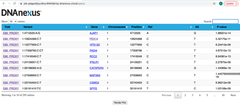 Figure 4: Search results page with hyperlinks to relevant entries of online databases