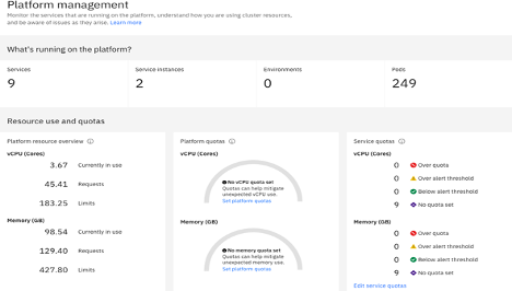 Platform management page