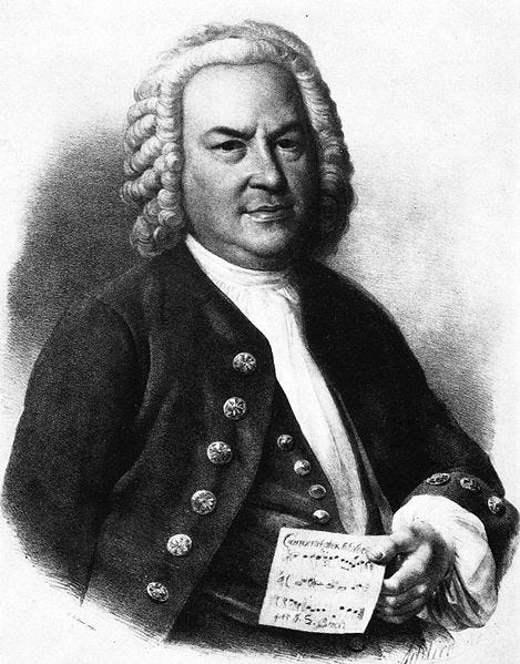 Johann Sebastian Bach black and white