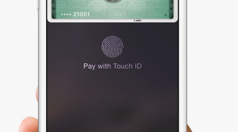 Touch ID being used as a security measure when conducting transactions using Apple Pay. 