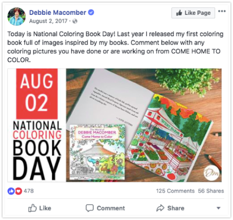 Debbie Macomber - National Coloring Book Day