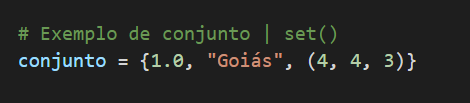 Exemplo de um conjunto em Python