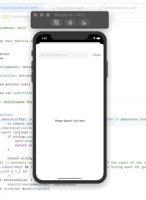 smartphone search results screen superimposed on a screen of code