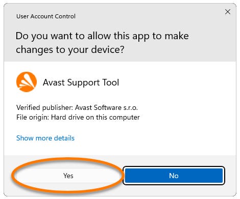 Accessing Avast Support