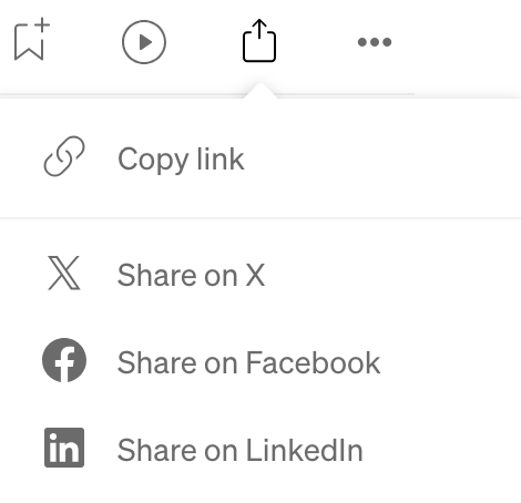 screenshot of how to share a post on Medium