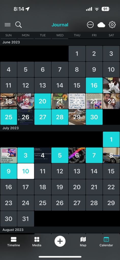 Day One App Calendar View