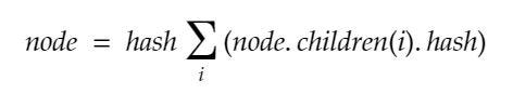 node = hash(sumOf(node.children.hash)