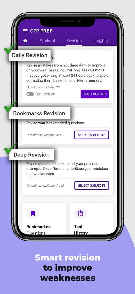 CFP Prep by Achieve Revision Features