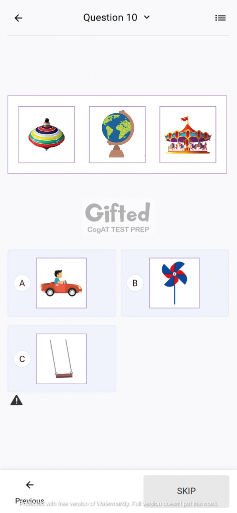 Picture Classification Practice Test for CogAT