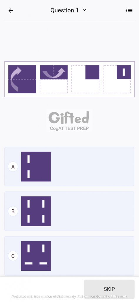 Paper Folding Cogat Test Prep Grade 2 Practice Question