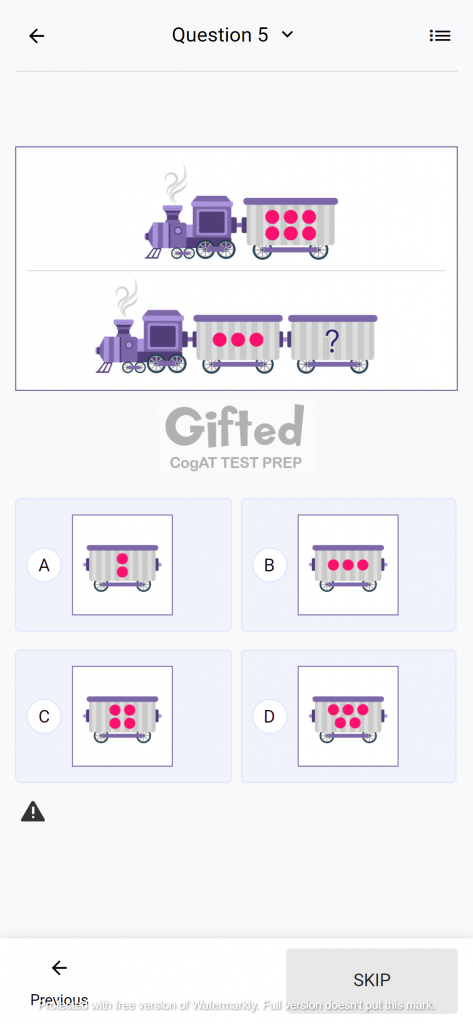 Kindergarten CogAT Practice Questions for Number Puzzles