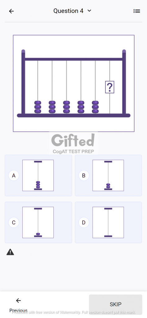 Grade 1 CogAT Practice Questions for Number Series