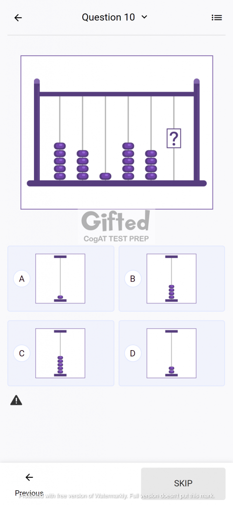 CogAT Test Quantitative Ability Number Series Practice Question