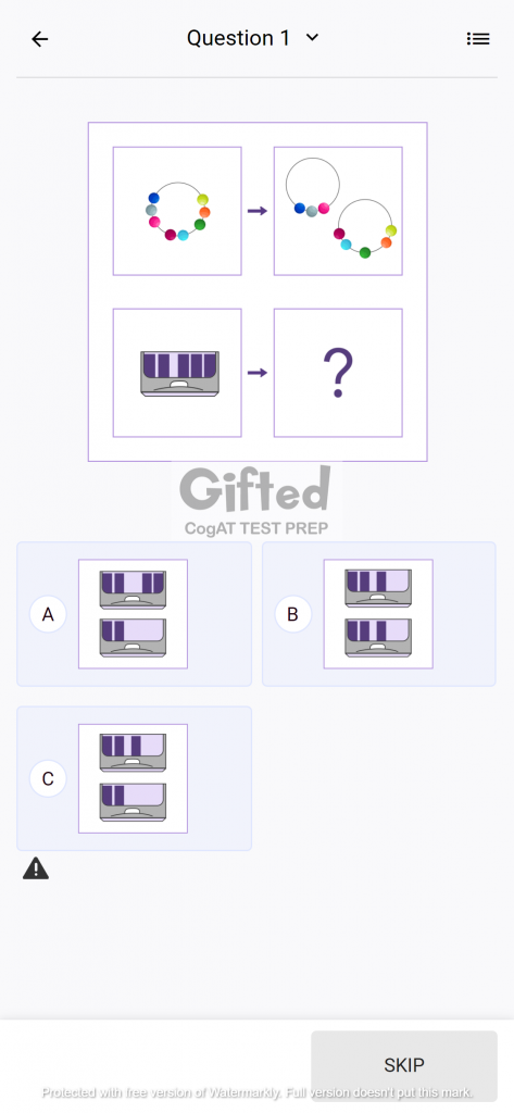 CogAT Quantitative Battery Number Analogies Practice Question