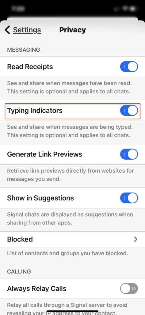 An image showing enable or disable Incognito Keyboard in Signal