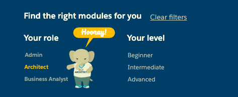 Example of the Architect tag in Trailhead.