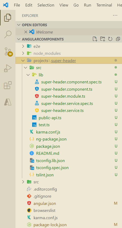super-header library project structure