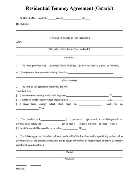 Private Landlord Tenancy Agreement Template