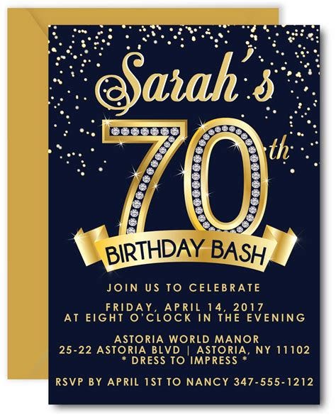 70Th Birthday Invitation Template