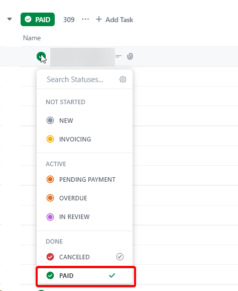 clickup statuses section breakdown into status categories