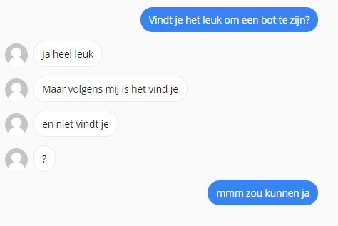 Voorbeelddialoog 1. Mogelijke reactie van een chatbot op de vraag met dt-fout.