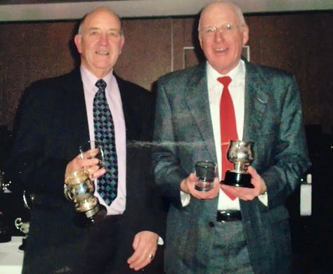 Bryan Stevens and William (Bill) King with their pairs trophies