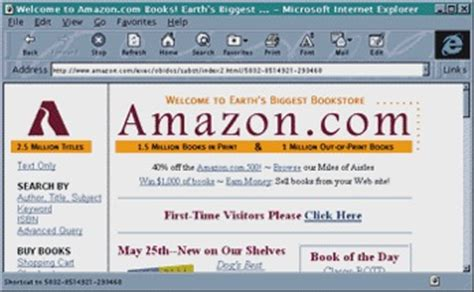 The original Amazon homepage.