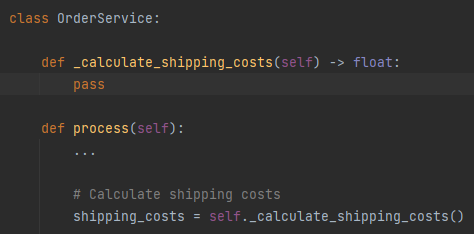 Method “calculate_shipping_costs” marked as “internal”