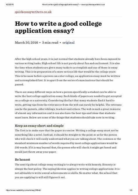 How to write an essay about yourself for college application examples