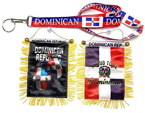 Dominican Republic Automobile car SUV Truck Vans Santo Domingo auto Mini Flags 3pc Pack