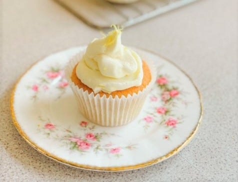 lemon cupcake on a plate