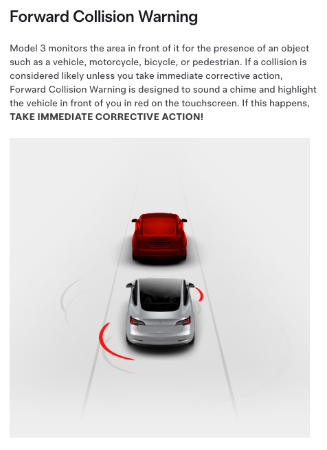 Tesla — Forward Collision Warning