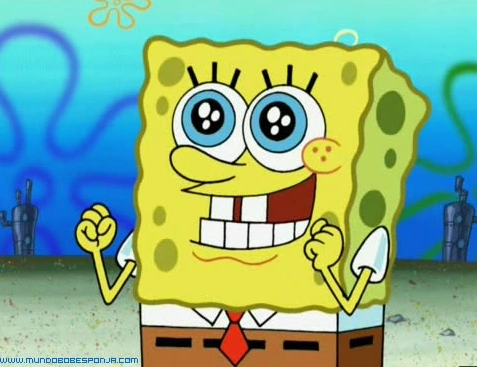 Bob esponja emocionado