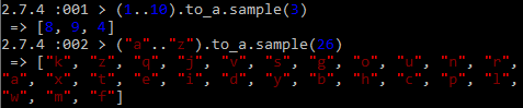 Passing in an integer as an argument into #sample to return that many number of values from the array.