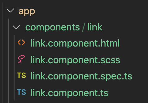 link component’s generated files