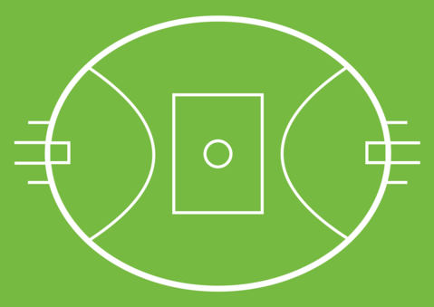 AFL field image showing oval ground with markings and scoring posts