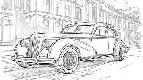 Rolls-Royce márkájú, oldtimer autós kifestő gyerkeknek és felnőtteknek.