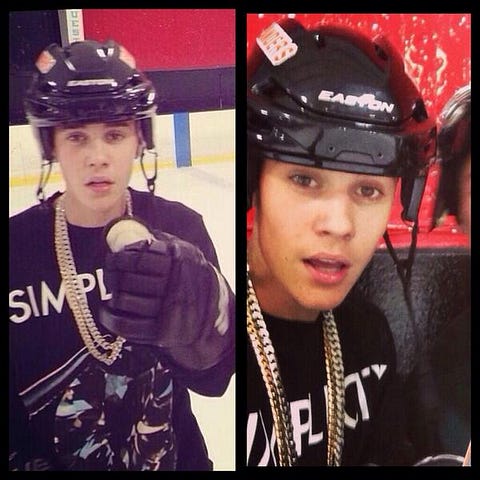 Justin Bieber hockey chains
