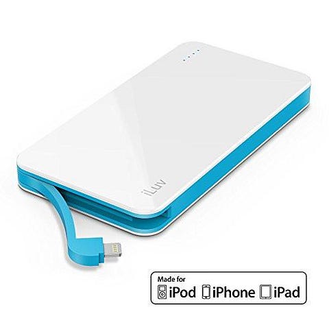 iluv Compact Portable 5000mAh Power Bank, White