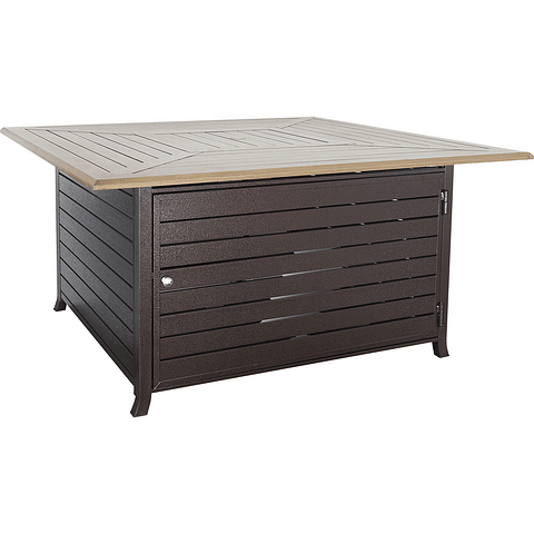 Homcomfort Fire Table in Aluminum Oak