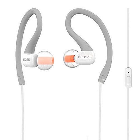 Koss KSC32iGRY FitClips Headphones - Gray/White