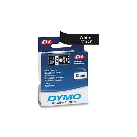 Dymo White on Black D1 Label Tape