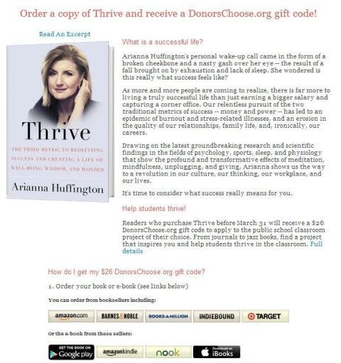 Arianna Huffington's Thrive Raises a lot more for charity than it sells for