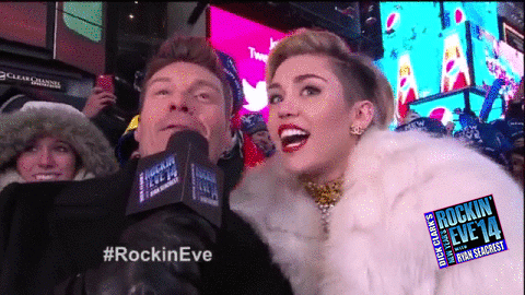 New Year's Rockin' Eve miley cyrus licking lick new years eve