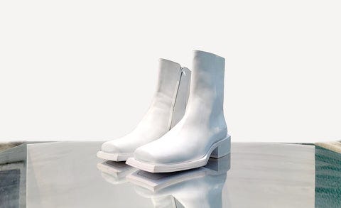 White Sunni Sunni square toe ankle boots
