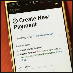 Beyonic Mobile Payments Interface