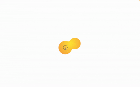 A gif of two blobs merging with each other.