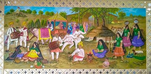 A scene in the life of Kutch village