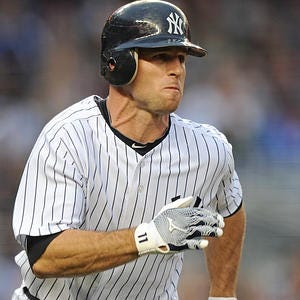 Brett Gardner running during a game. 