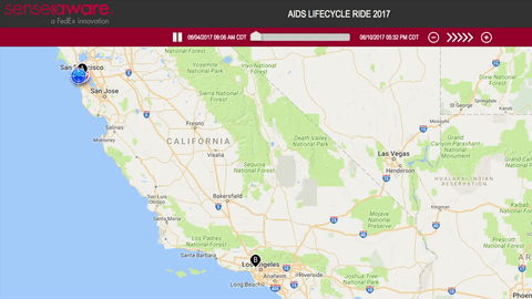 AIDS LifeCycle 2017 route animation